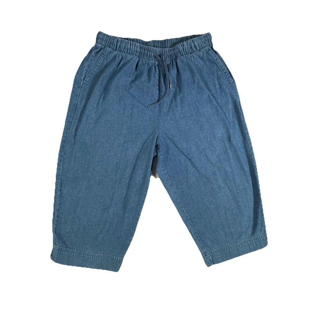 Coral‎ Bay Capri Womens Blue Size PM High Rise Elastic Waist Denim